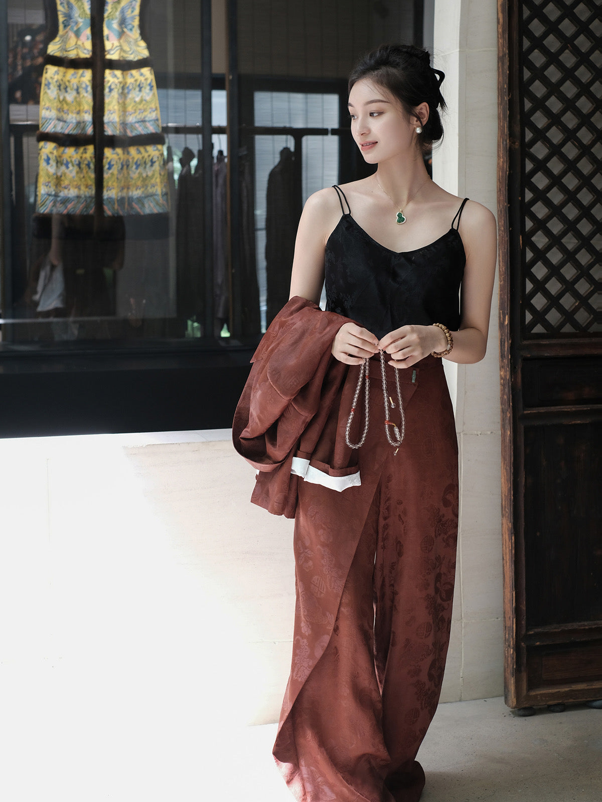 Silk Dielianhua Double Strap tank top