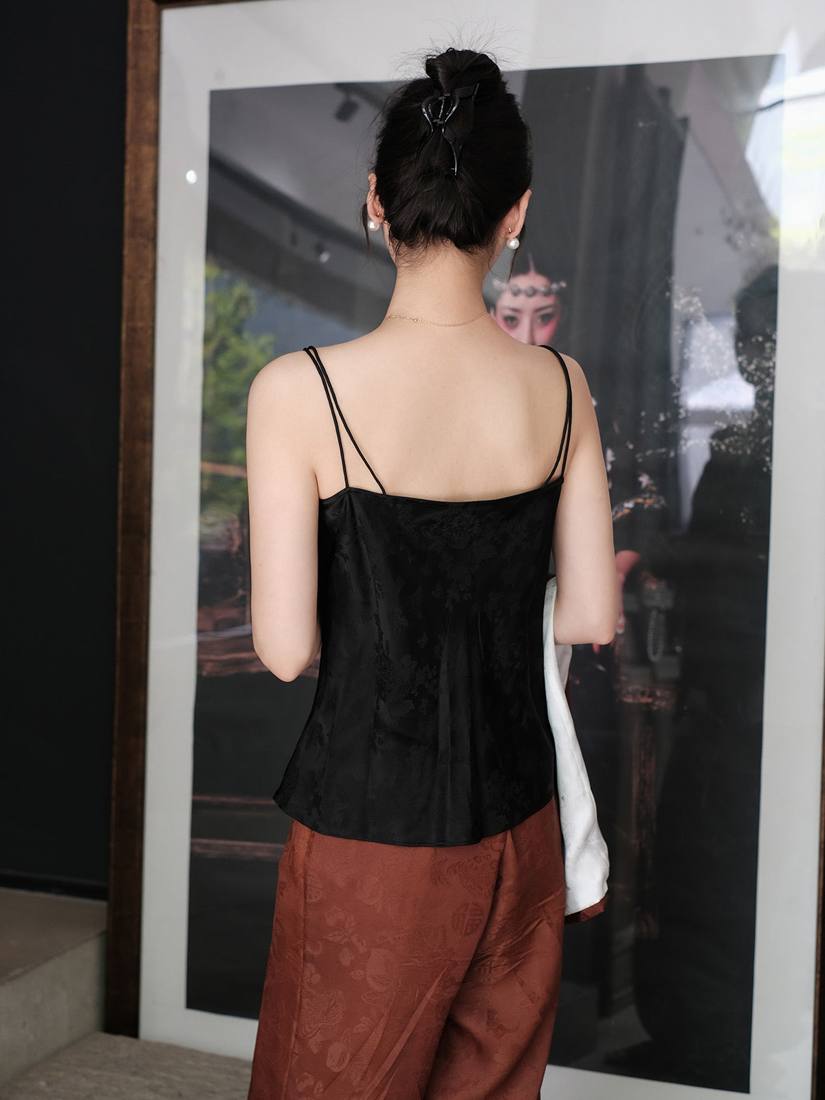 Silk Dielianhua Double Strap tank top