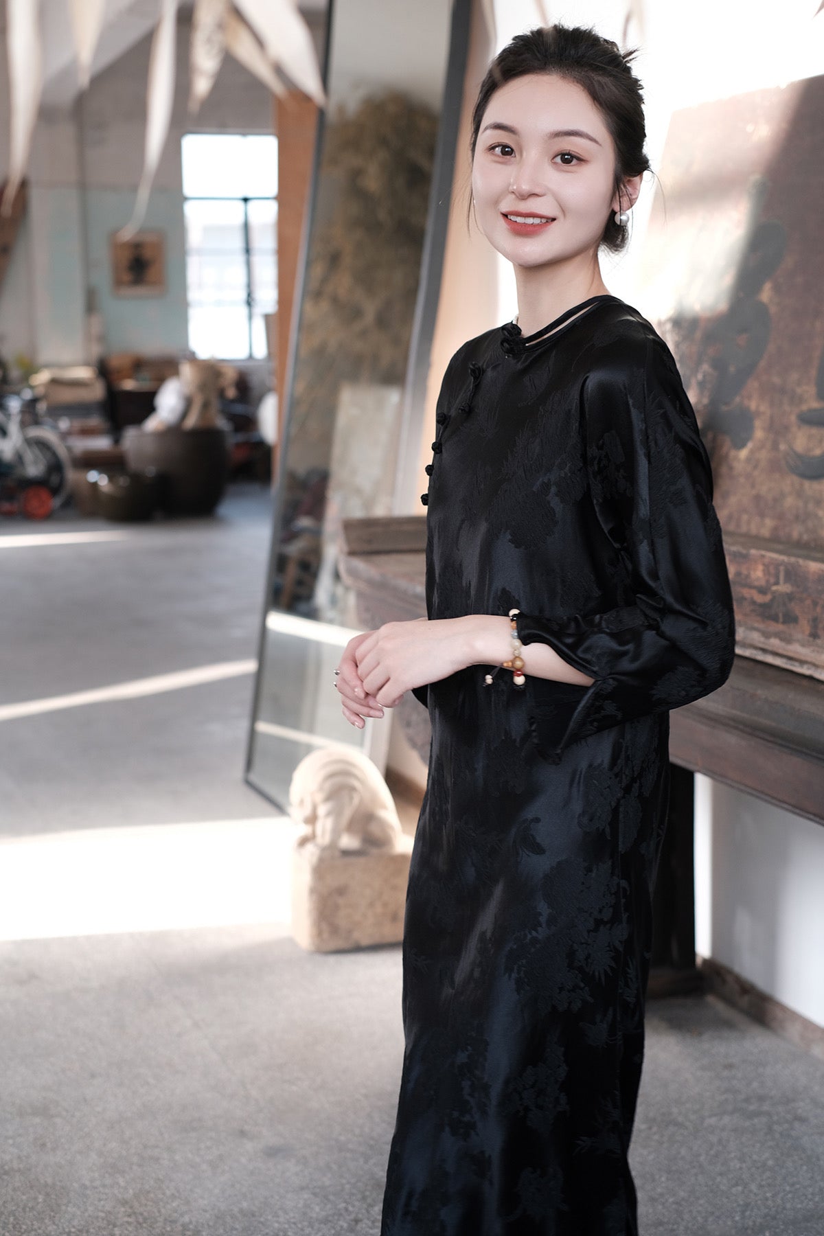 Silk cheongsam dress