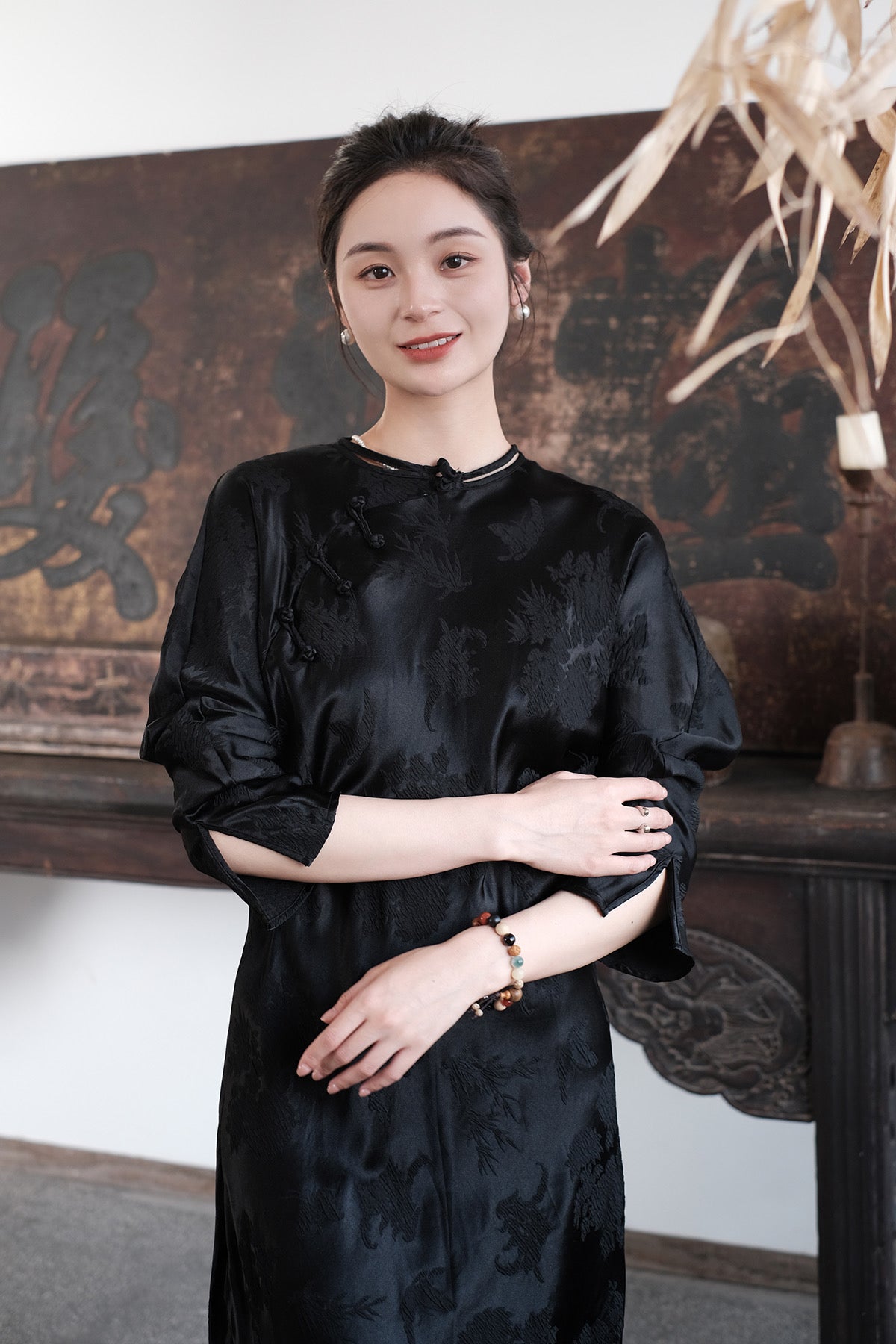 Silk cheongsam dress